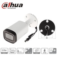 Dahua HAC-HFW1500R-Z-IRE6-A caméra tube 5 Mégapixels avec micro IR60M varie focal motorisé